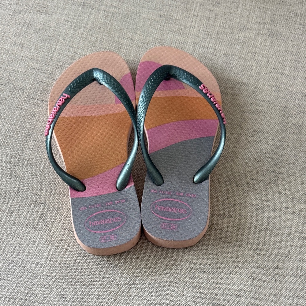 Havaianas Pink and Gray Flip Flops - Picture 3 of 4